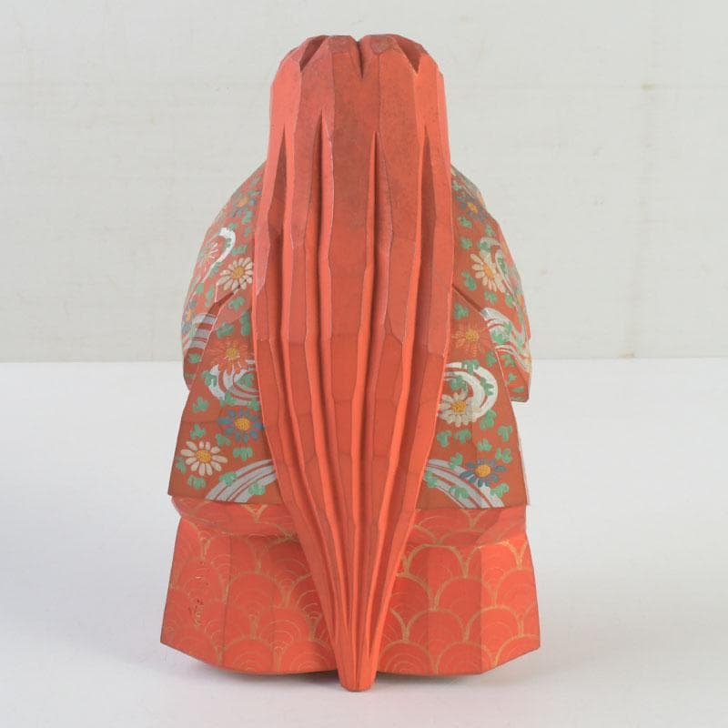 奈良人形師　染川宗進作　一刀彫　「猩々」　置物　共箱　C　9949