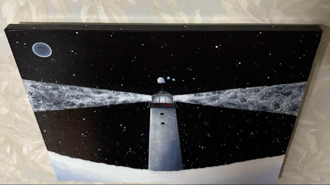 はる　stardust lighthouse （星屑の灯台）　アクリル画