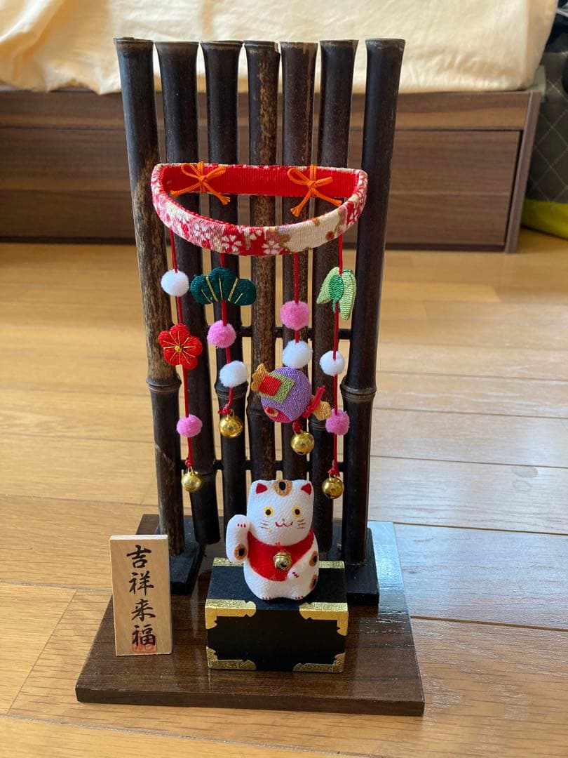 ちりめん細工　縁起　置物　4点セット