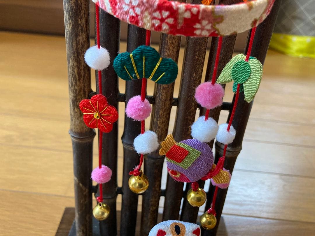 ちりめん細工　縁起　置物　4点セット