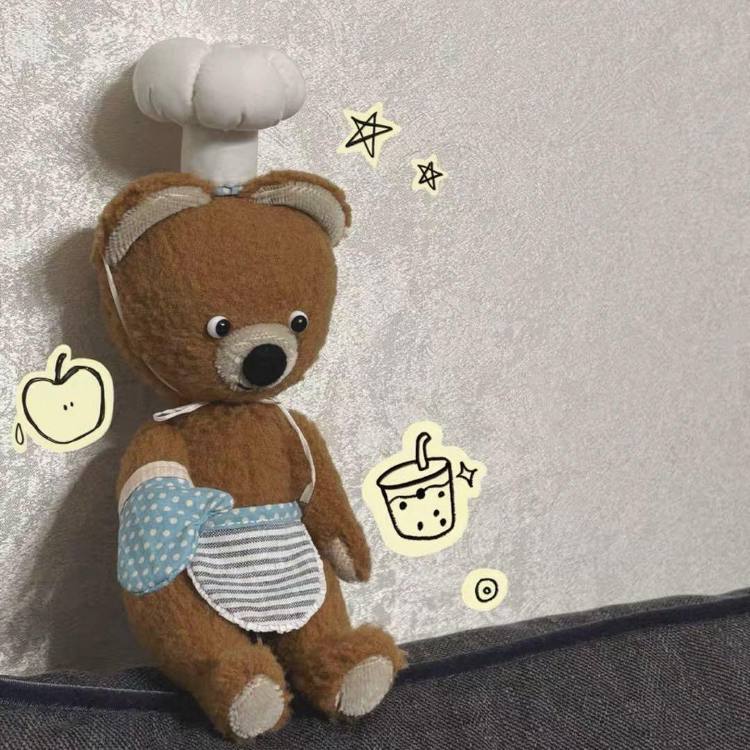 ベーキング好きなくまさん テディベア 海外作家様 ハンドメイド ぬいぐるみ 置物