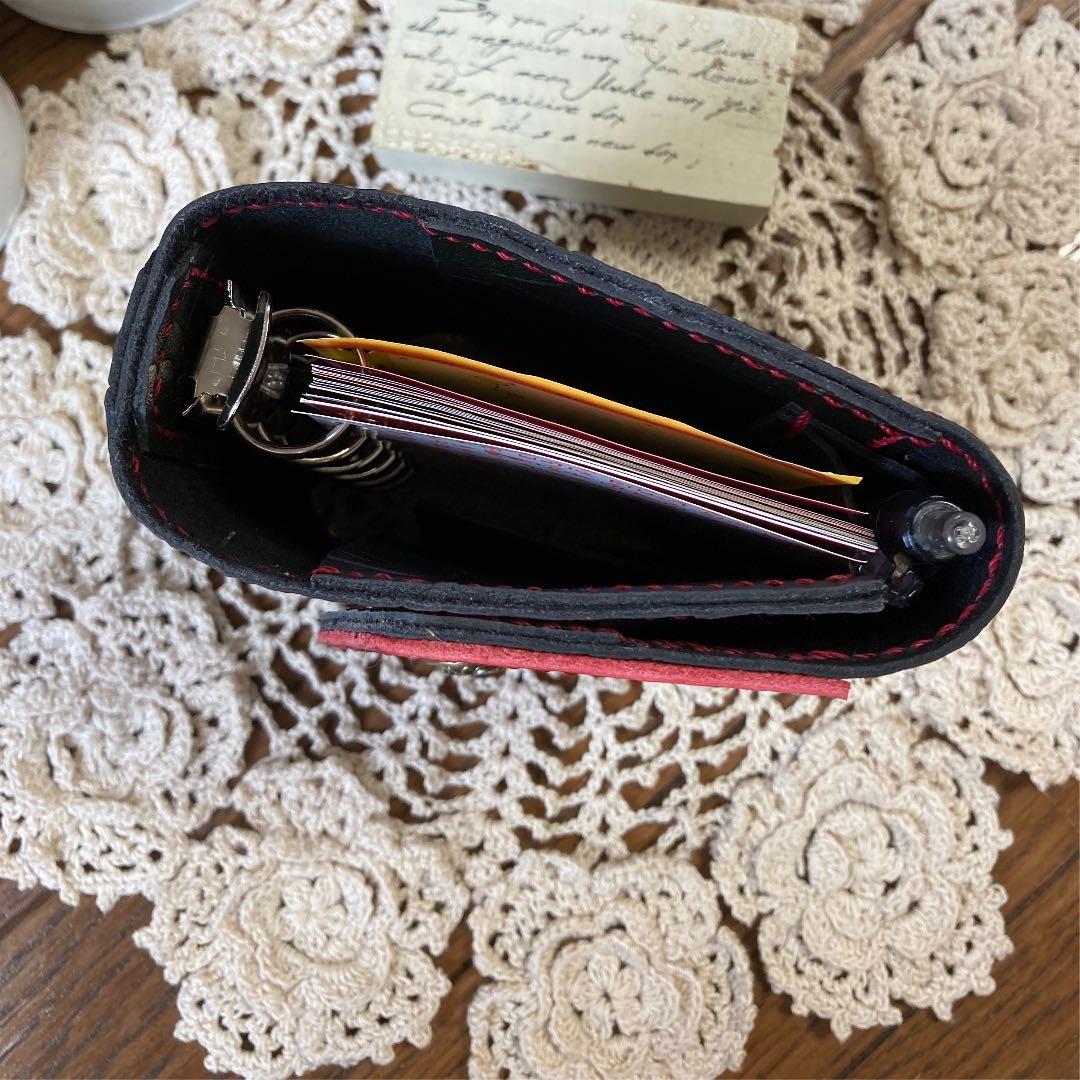 ご確認用　牛革 薔薇型押し　黒 ミニ6 システム手帳　手帳カバー　本革