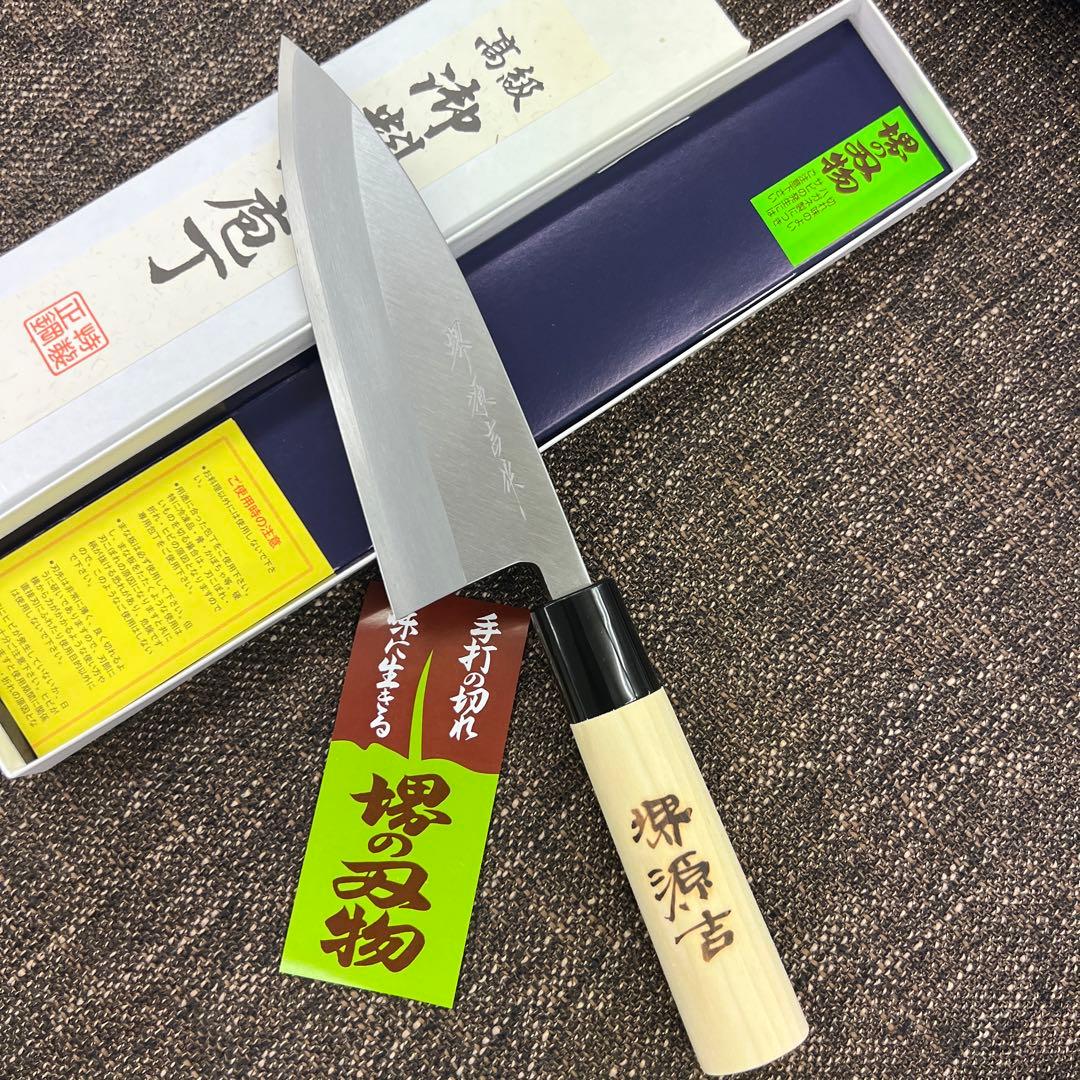 ★新品送料込★左用左片刃左利き用はがね鍛造出刃包丁堺の化粧箱入堺打刃物