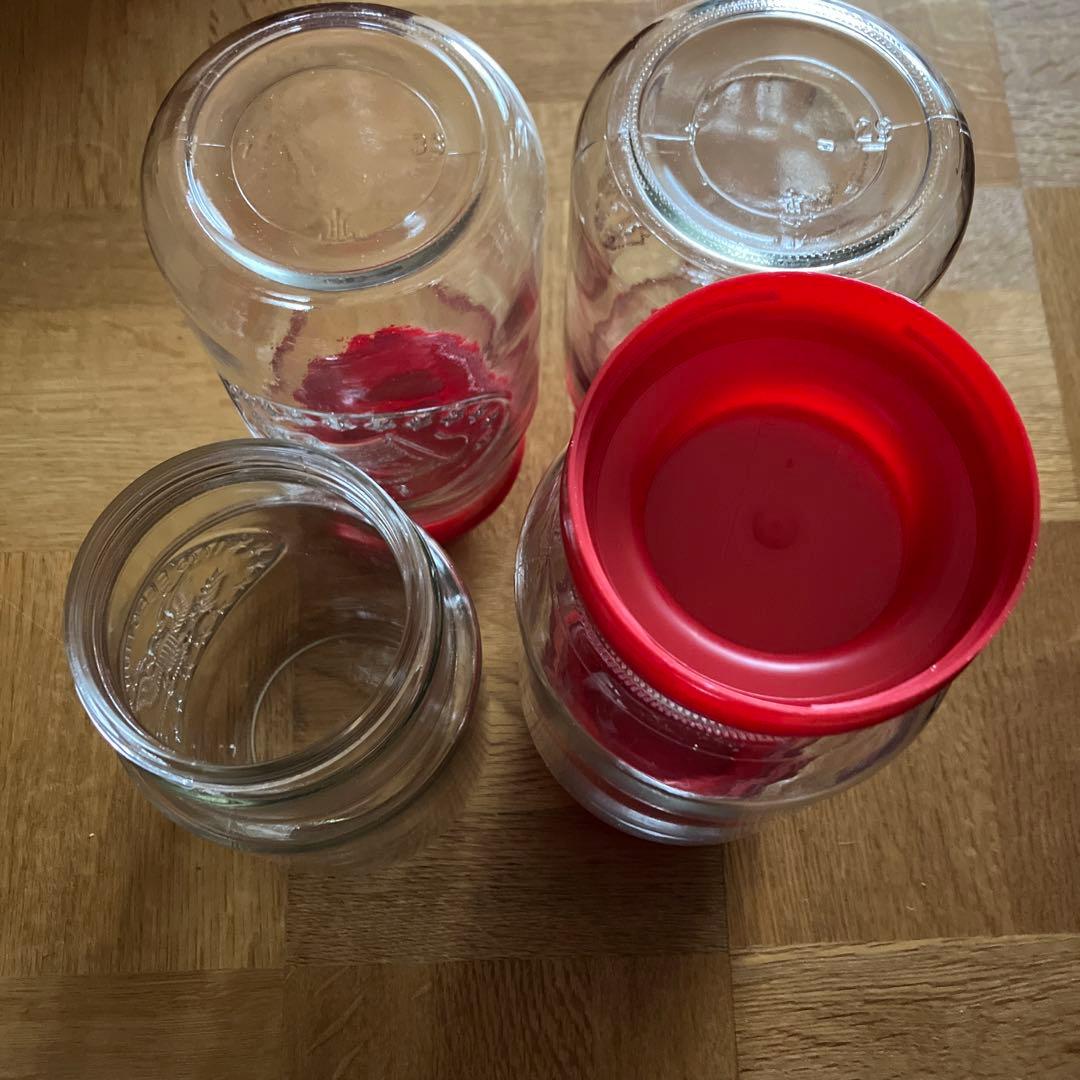 アメリカ　ビンテージ　アンカーホッキング　ガラスジャー　4点セット