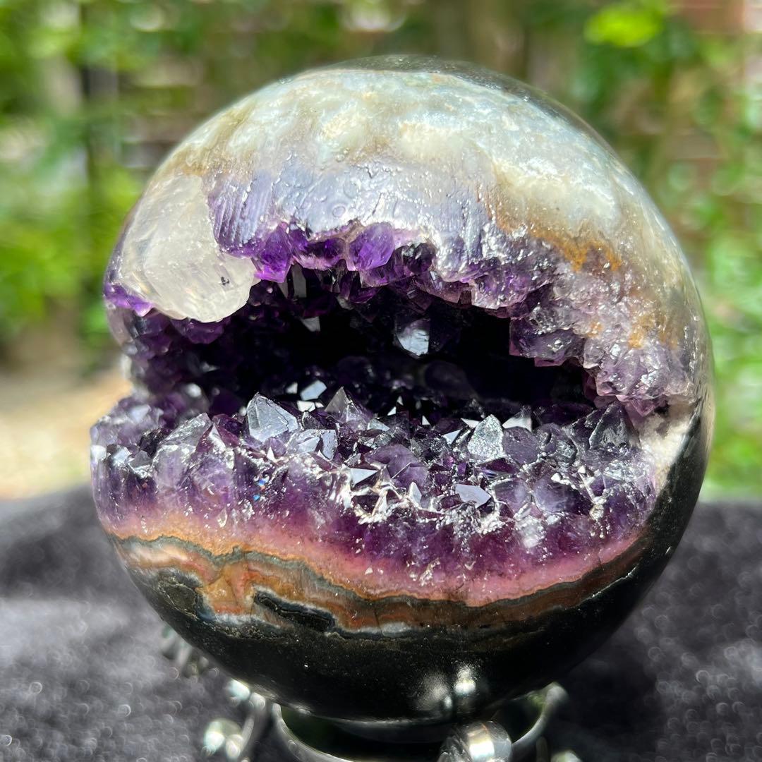 ✳️☆美濃紫が際立つ☆究極美麗濃紫 笑口☆アメジスト 笑口 天然石 原石 ドーム