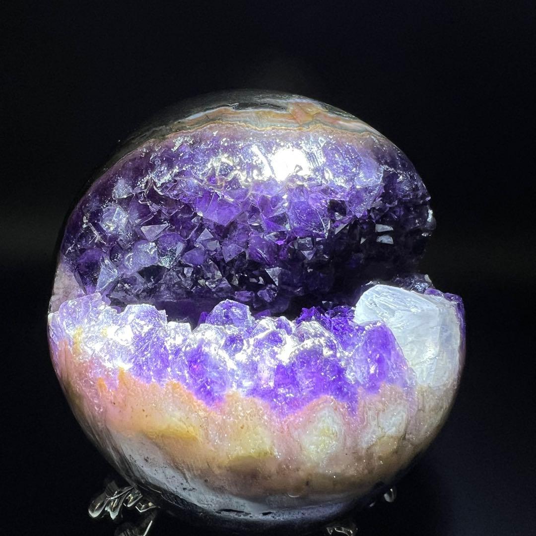 ✳️☆美濃紫が際立つ☆究極美麗濃紫 笑口☆アメジスト 笑口 天然石 原石 ドーム