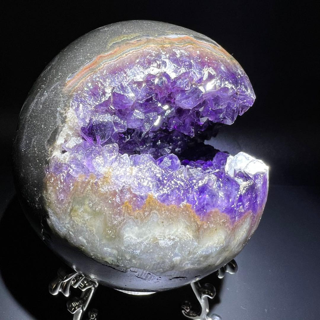 ✳️☆美濃紫が際立つ☆究極美麗濃紫 笑口☆アメジスト 笑口 天然石 原石 ドーム