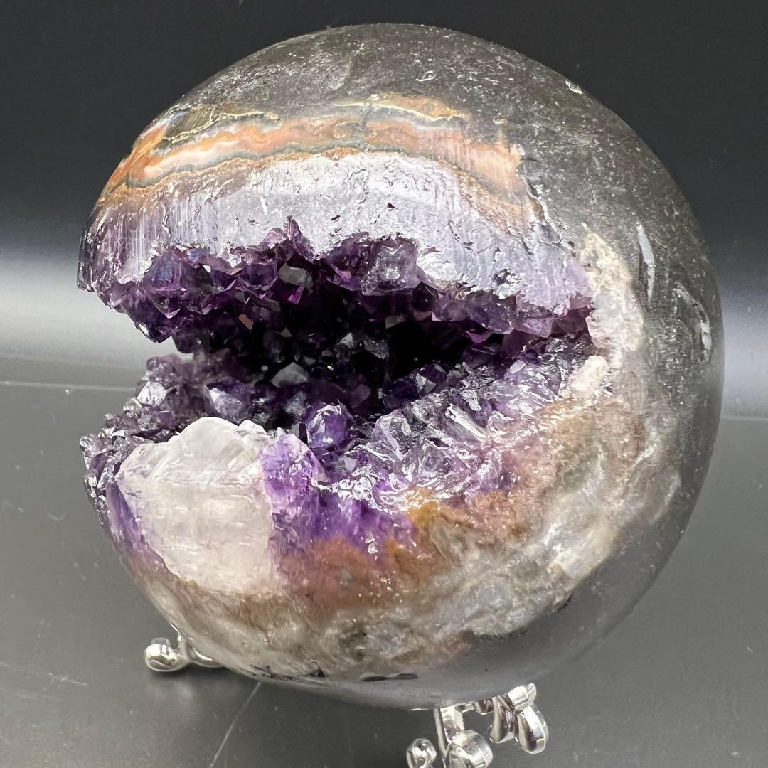 ✳️☆美濃紫が際立つ☆究極美麗濃紫 笑口☆アメジスト 笑口 天然石 原石 ドーム