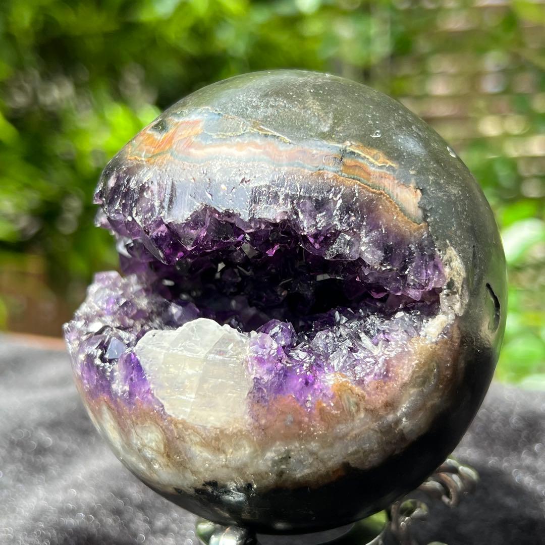 ✳️☆美濃紫が際立つ☆究極美麗濃紫 笑口☆アメジスト 笑口 天然石 原石 ドーム