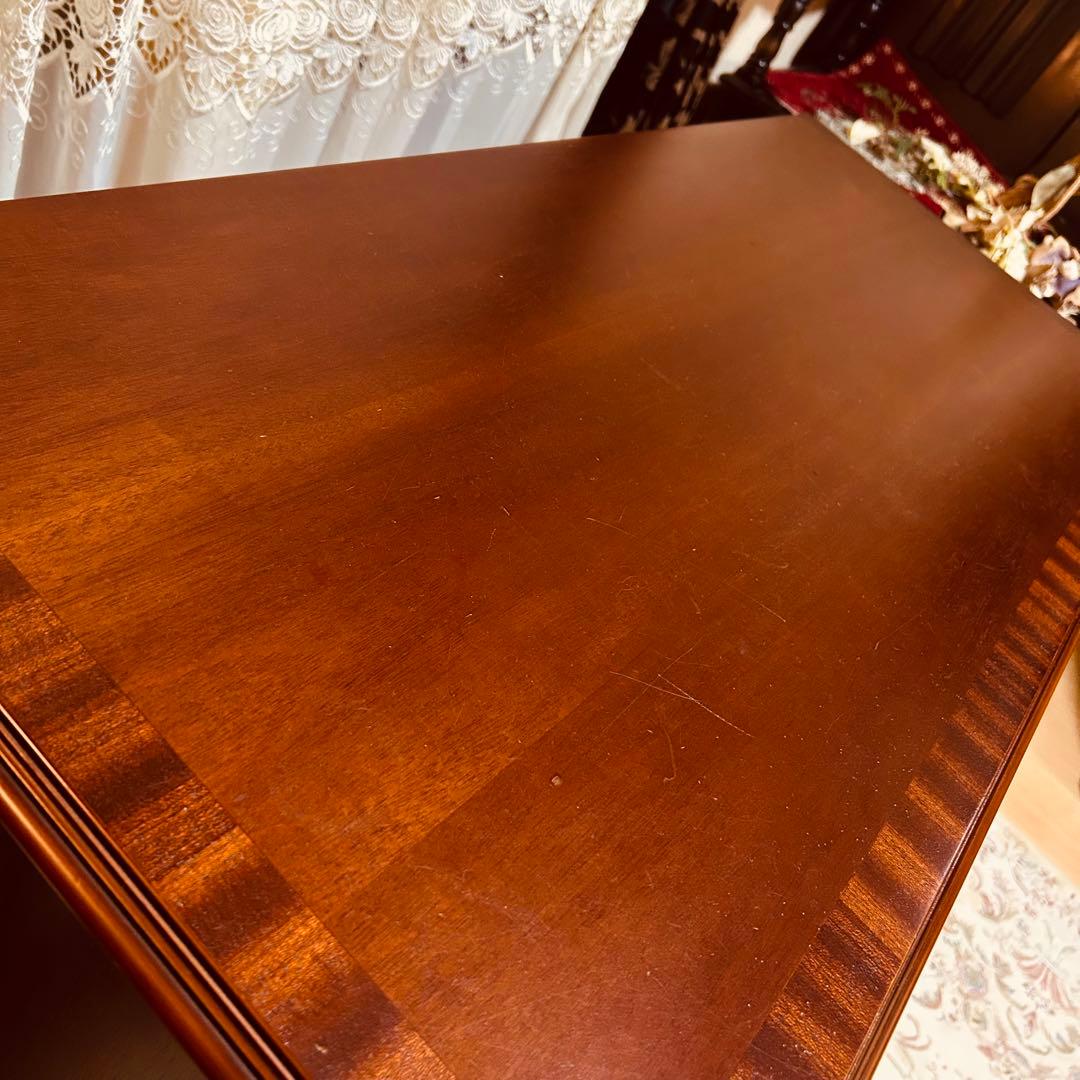 アンティーク　デスク　象嵌　IDC大塚家具 東海家具 机　ドレッサー　片軸デスク