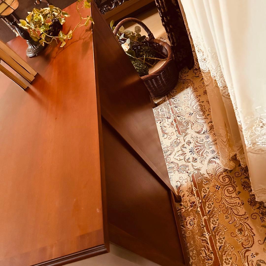 アンティーク　デスク　象嵌　IDC大塚家具 東海家具 机　ドレッサー　片軸デスク