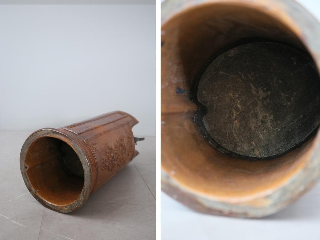 フランスアンティーク陶器製の濾過機/オブジェ/花器/フラワーベース(90-139