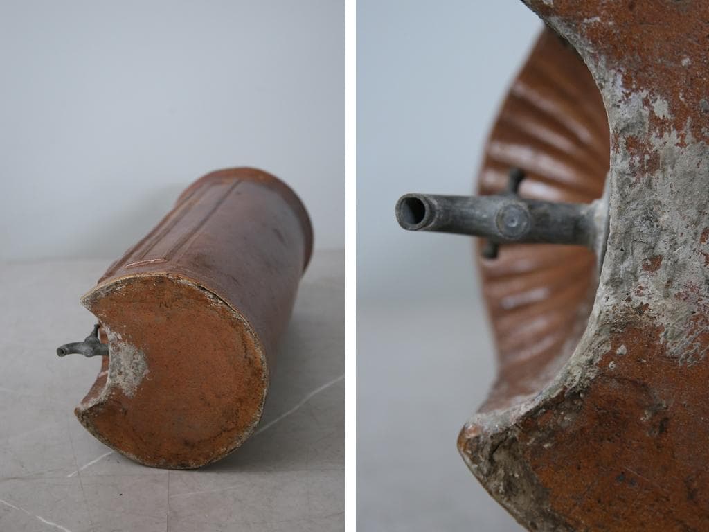 フランスアンティーク陶器製の濾過機/オブジェ/花器/フラワーベース(90-139