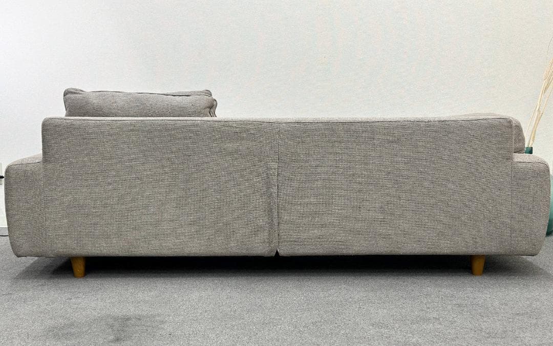 ■unico/ウニコ■BETHAN　カウチソファ　3人掛け　ファブリック　グレー