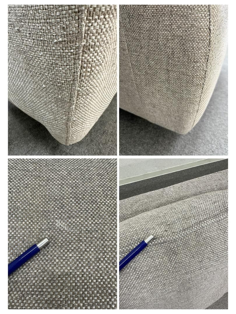 ■unico/ウニコ■BETHAN　カウチソファ　3人掛け　ファブリック　グレー