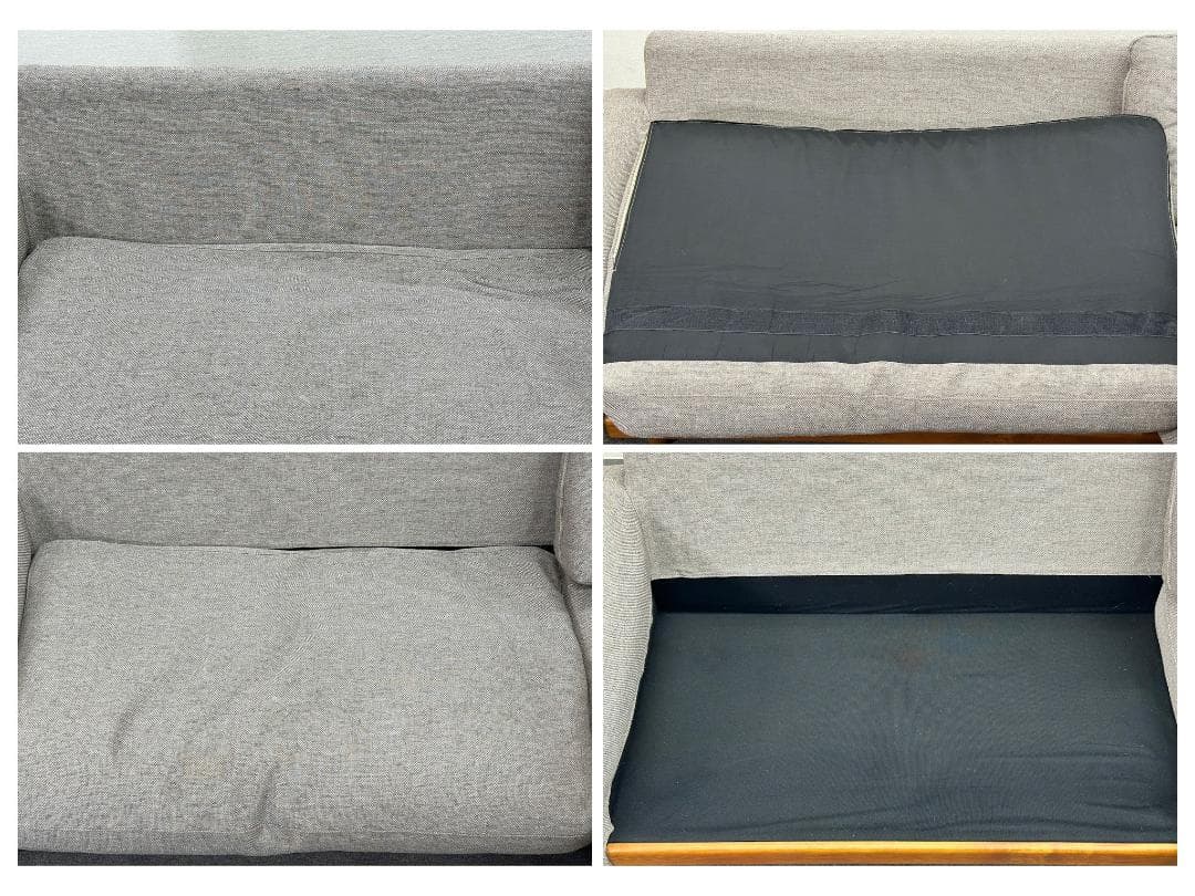 ■unico/ウニコ■BETHAN　カウチソファ　3人掛け　ファブリック　グレー