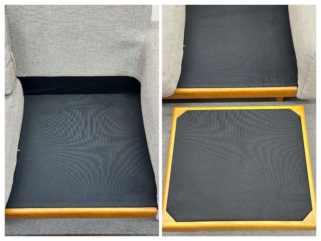 ■unico/ウニコ■BETHAN　カウチソファ　3人掛け　ファブリック　グレー