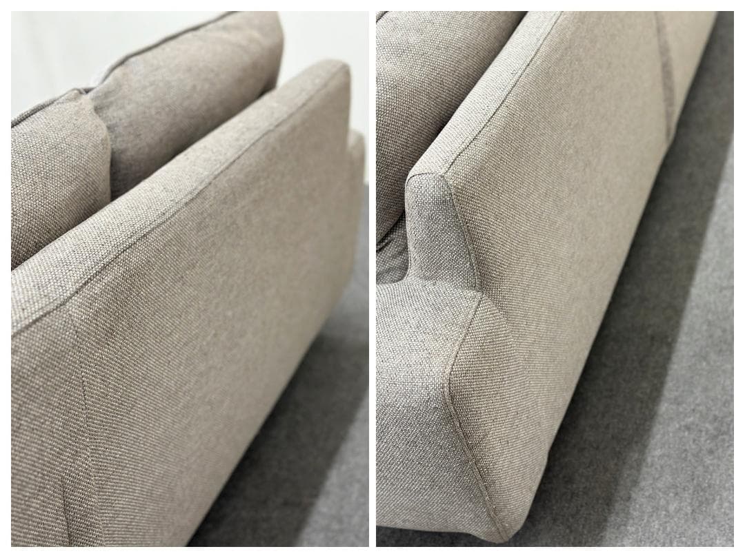 ■unico/ウニコ■BETHAN　カウチソファ　3人掛け　ファブリック　グレー