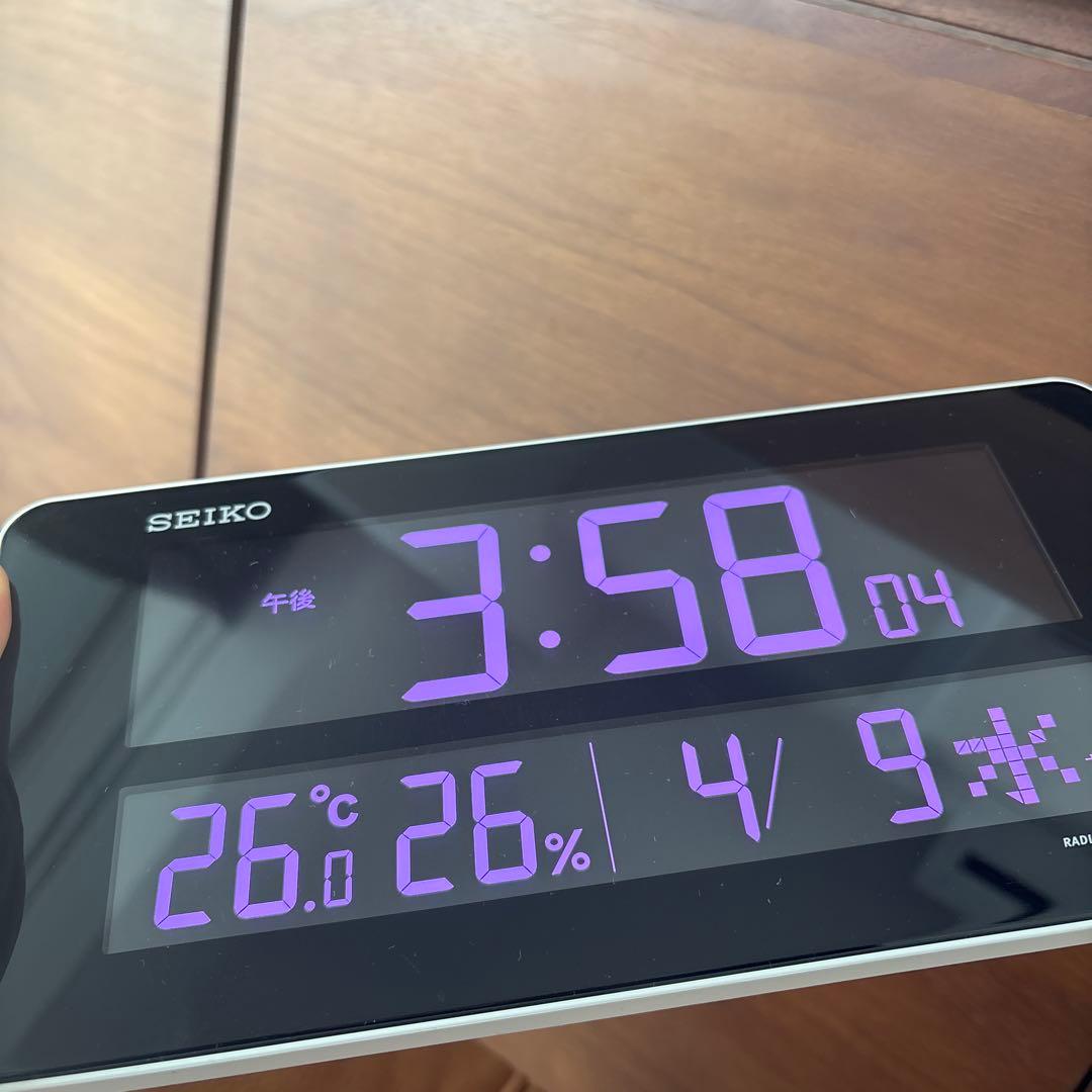セイコー クロック 掛け置き時計 兼用 カラー液晶 DL208W seiko