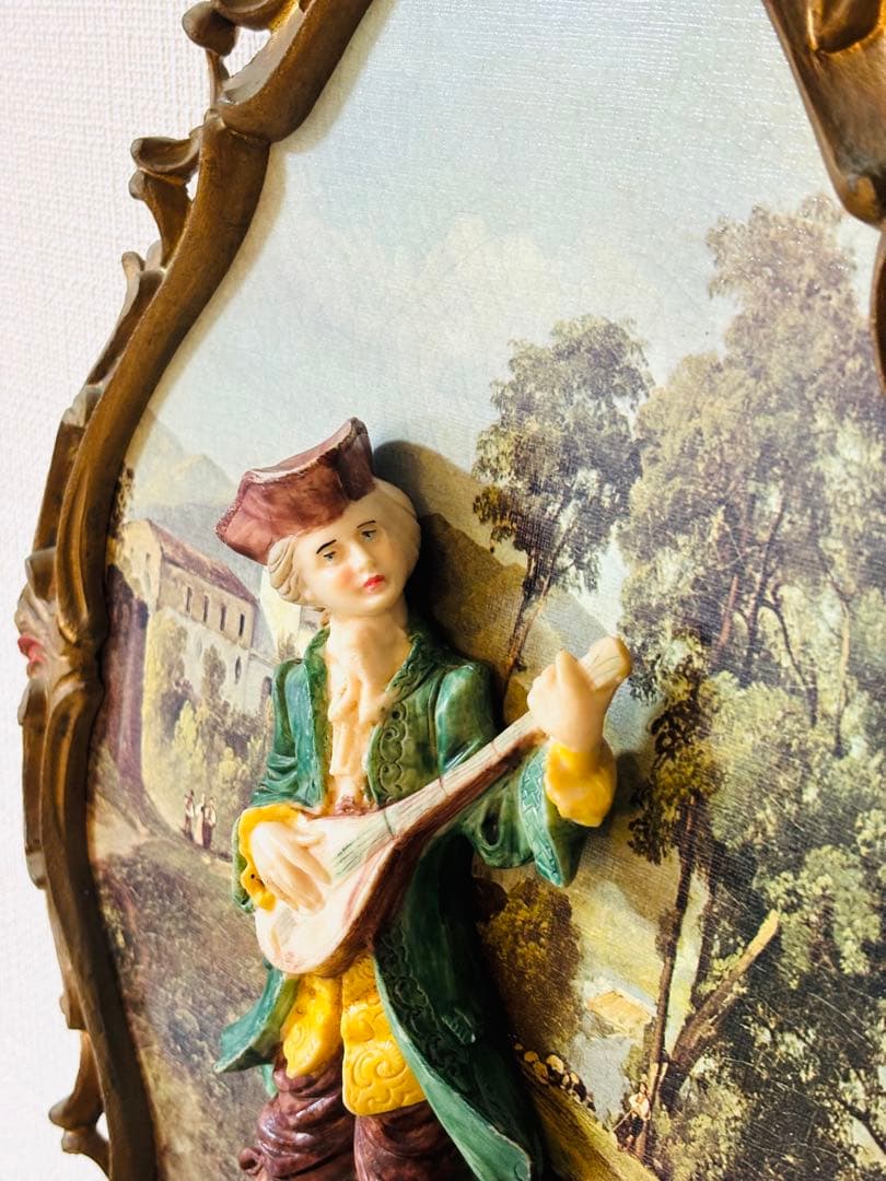 【再出品➕値下げ】イタリア製ヴィンテージ立体壁飾り 43cm アンティーク 雑貨