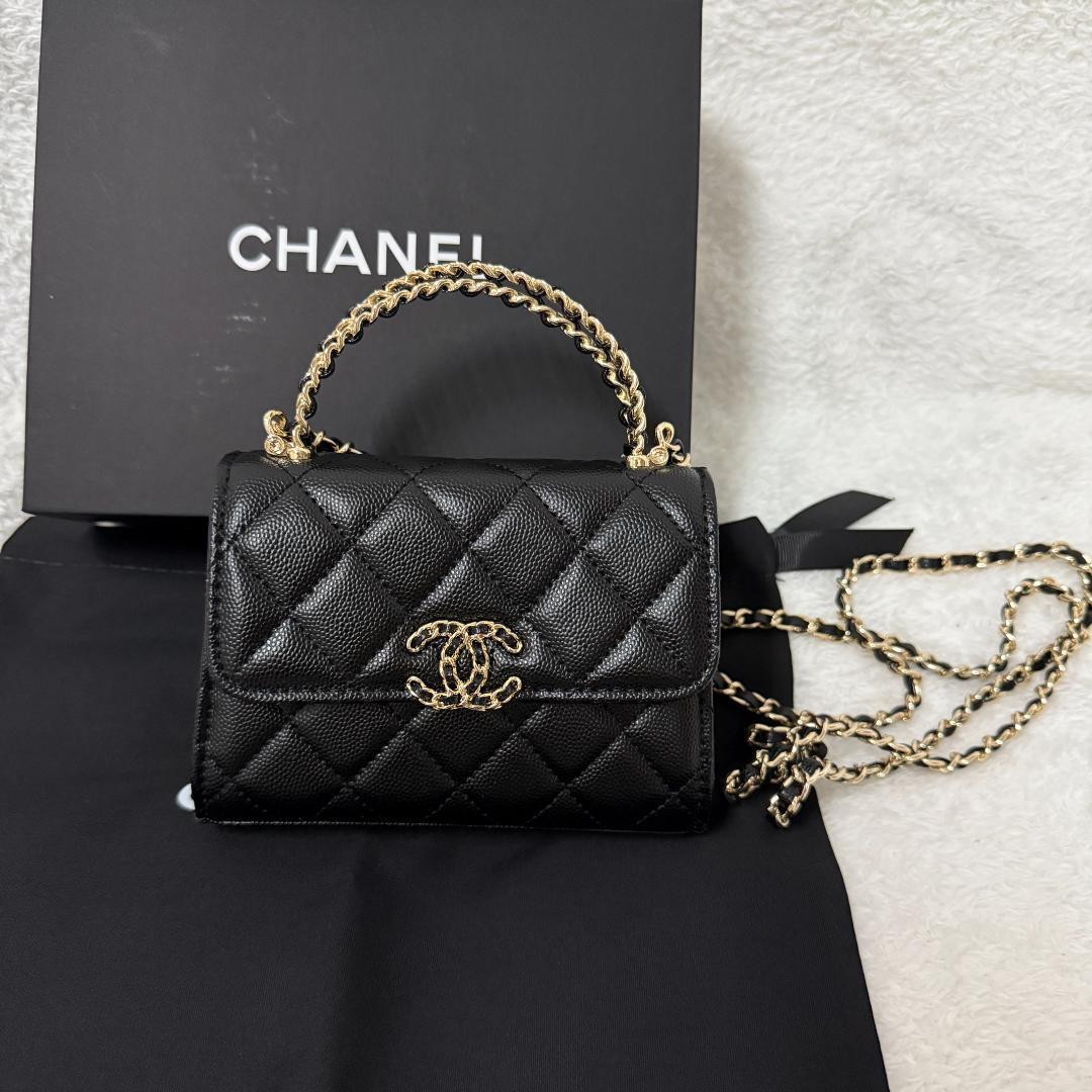 大人気　 CH▁ANEL• ミニケリー チェーン