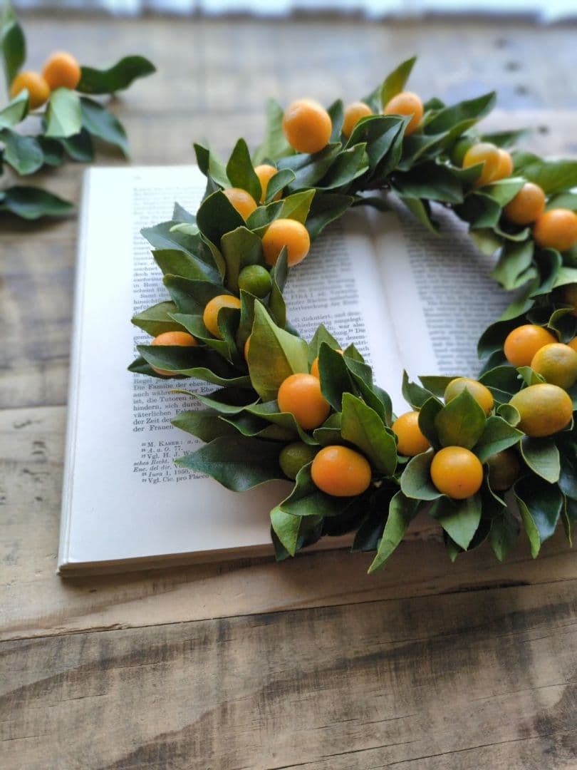 【期間限定販売】運気を運ぶ金柑のリース　お正月リース