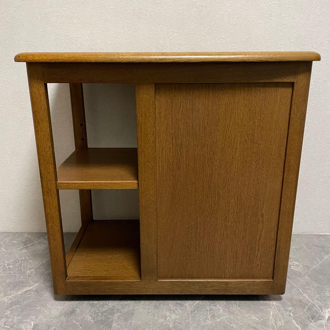 浜本工芸キッチンワゴン　ナラ無垢材 セカンドテーブル　デスクワゴン キャスター付