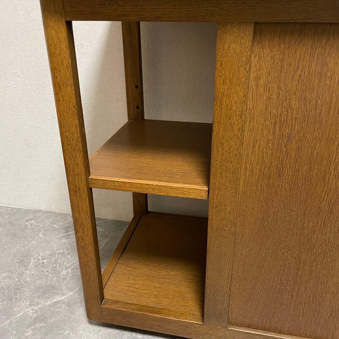 浜本工芸キッチンワゴン　ナラ無垢材 セカンドテーブル　デスクワゴン キャスター付