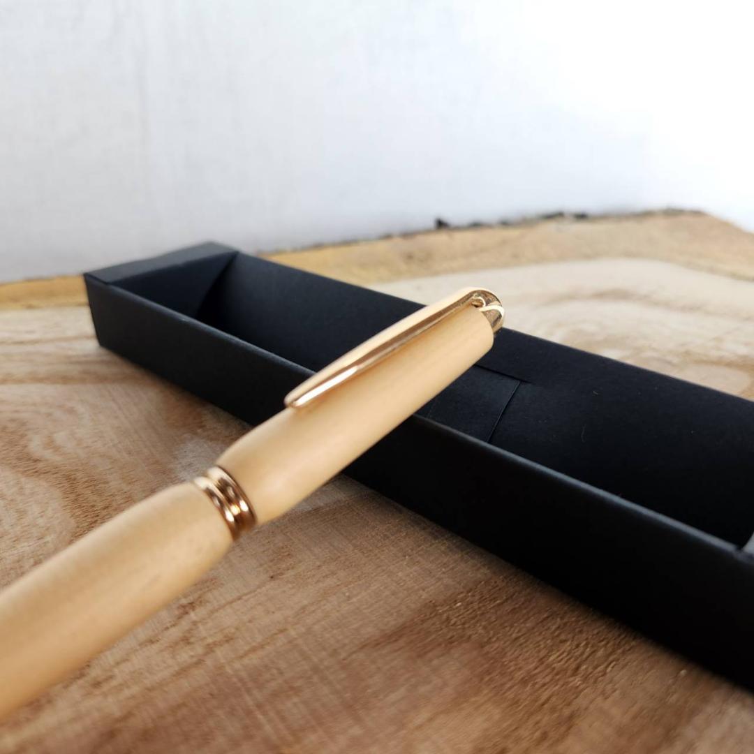 [10d1]ヒノキの木軸ペン（プレジデント）太め