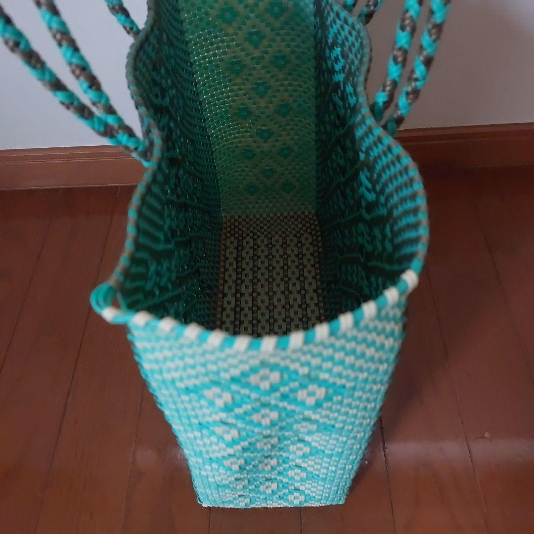 メルカドバッグ　メキシコ グリーン×ゴールド