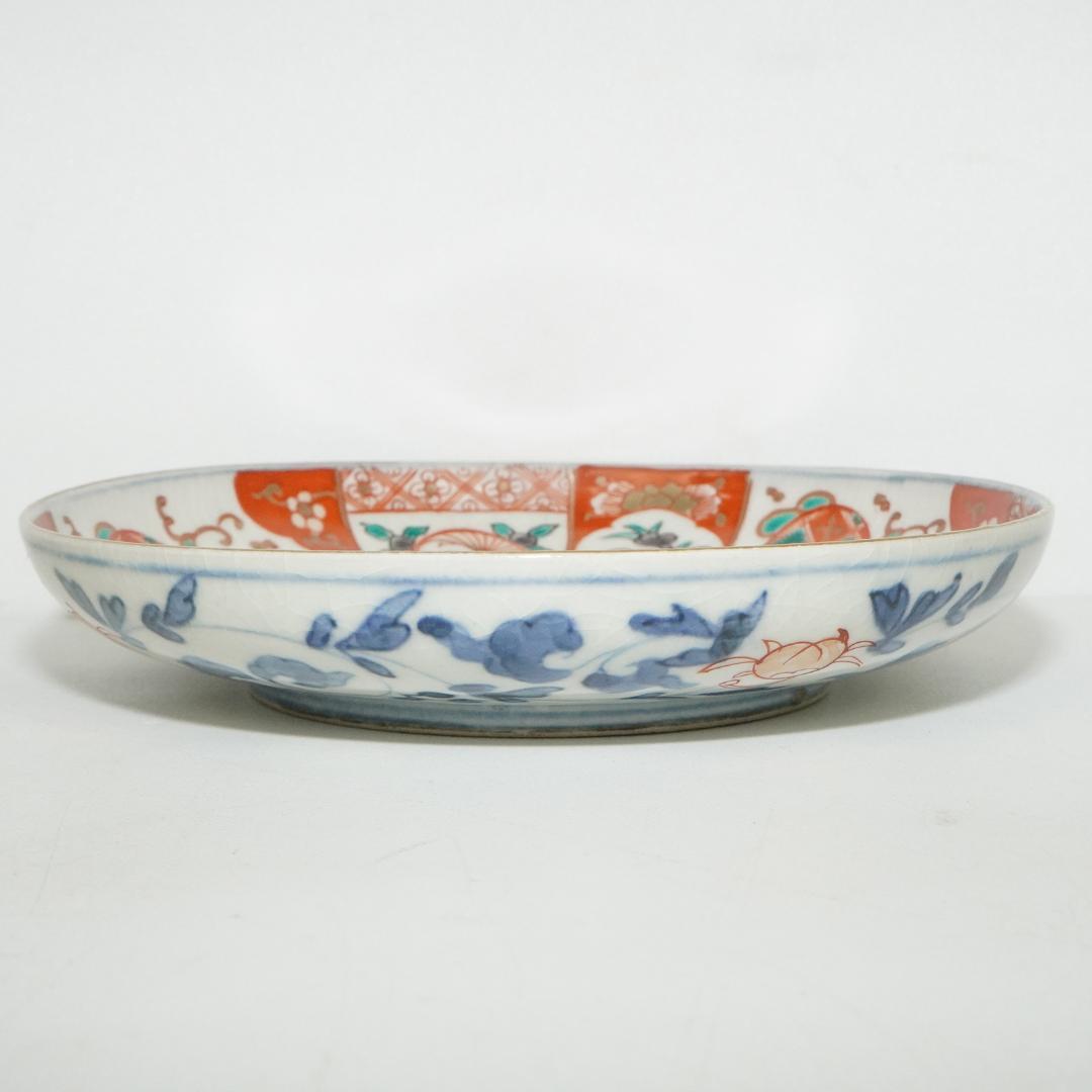 富貴長春　古伊万里　染付 金彩 5客 貘 麒麟 中皿 直径16㎝