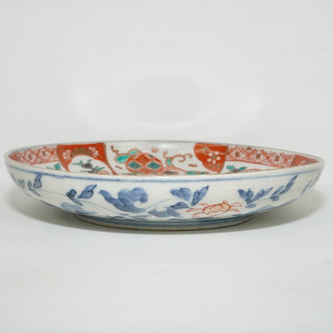 富貴長春　古伊万里　染付 金彩 5客 貘 麒麟 中皿 直径16㎝