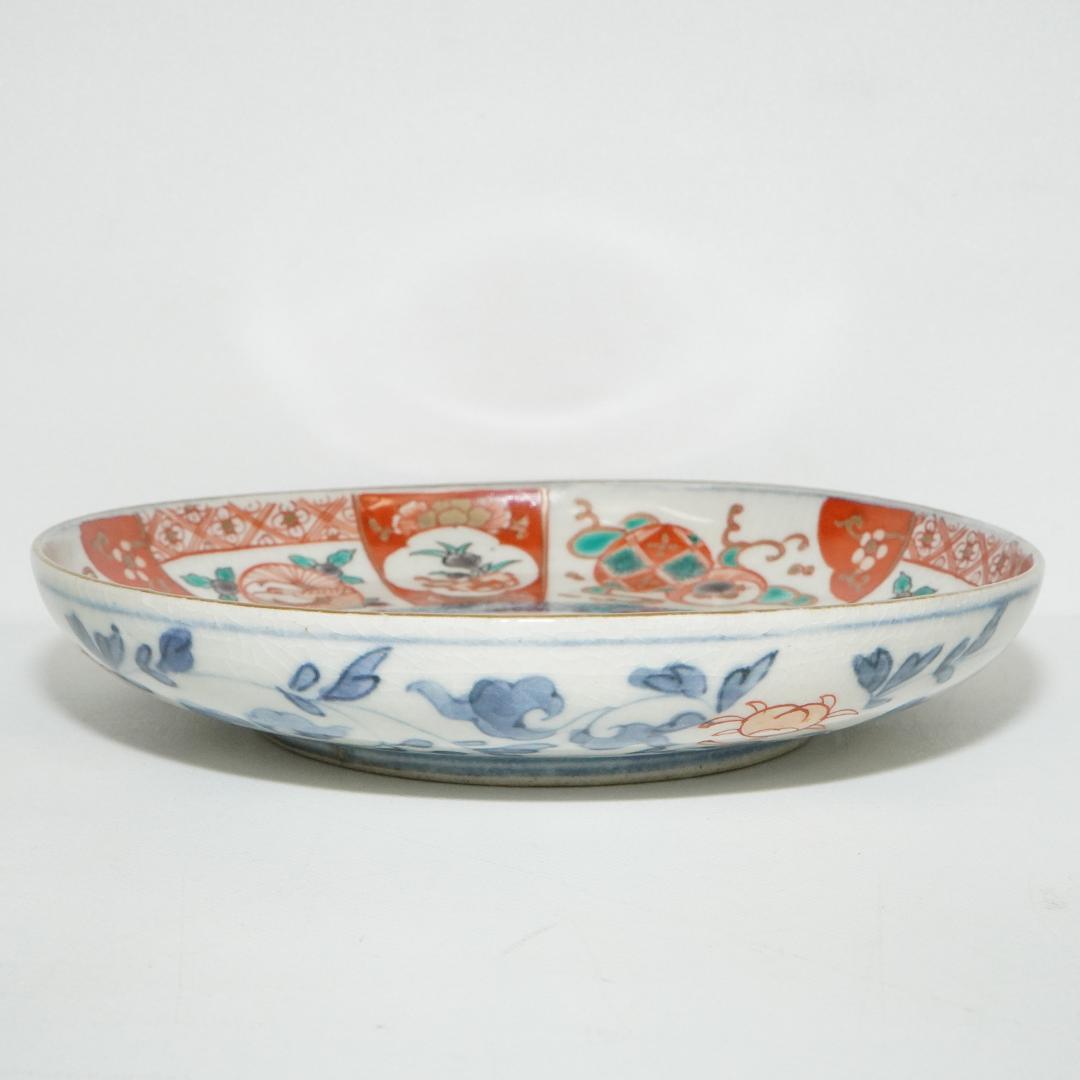 富貴長春　古伊万里　染付 金彩 5客 貘 麒麟 中皿 直径16㎝