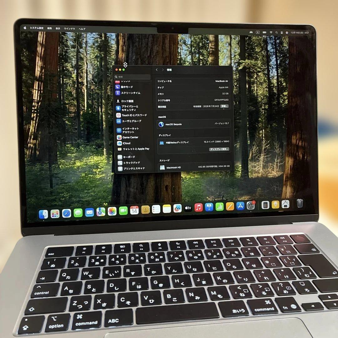 MacBook本体 [2025 M4] MacBook Air 512GB 32GB