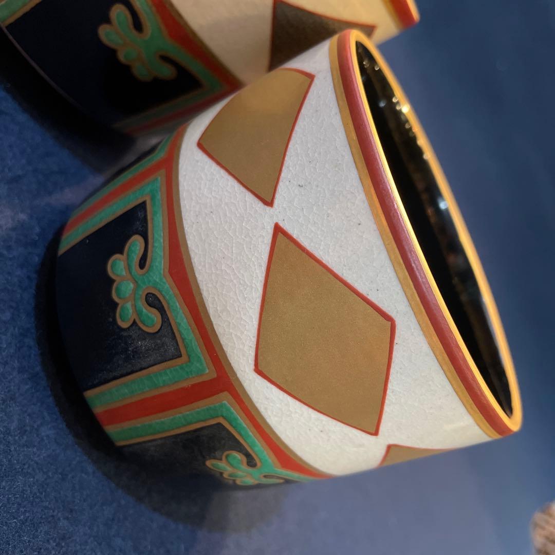 『色絵金銀菱 重茶碗』【野々村 仁清】(写 )『MOA美術館』共箱/茶道具