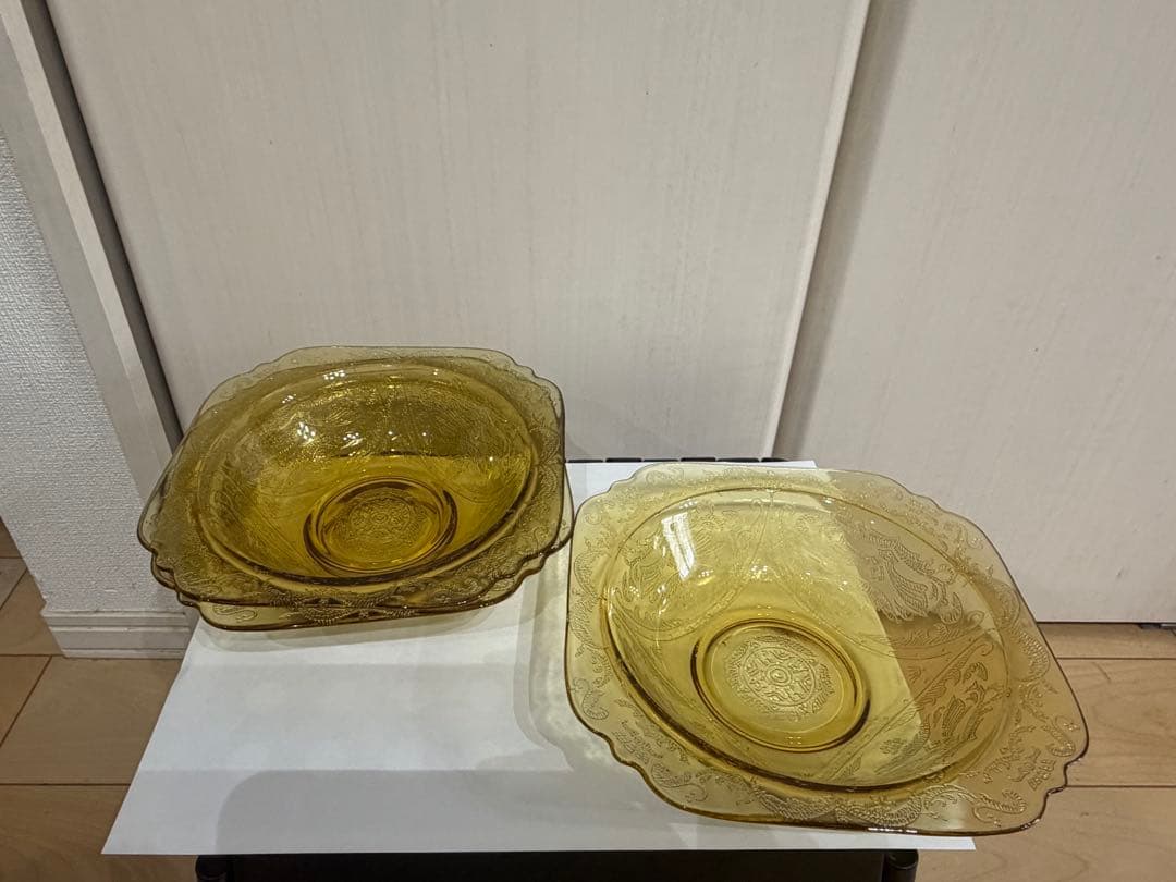 フェデラル　マドリッド　アンバー　プレート4枚　ボウル3個　セット