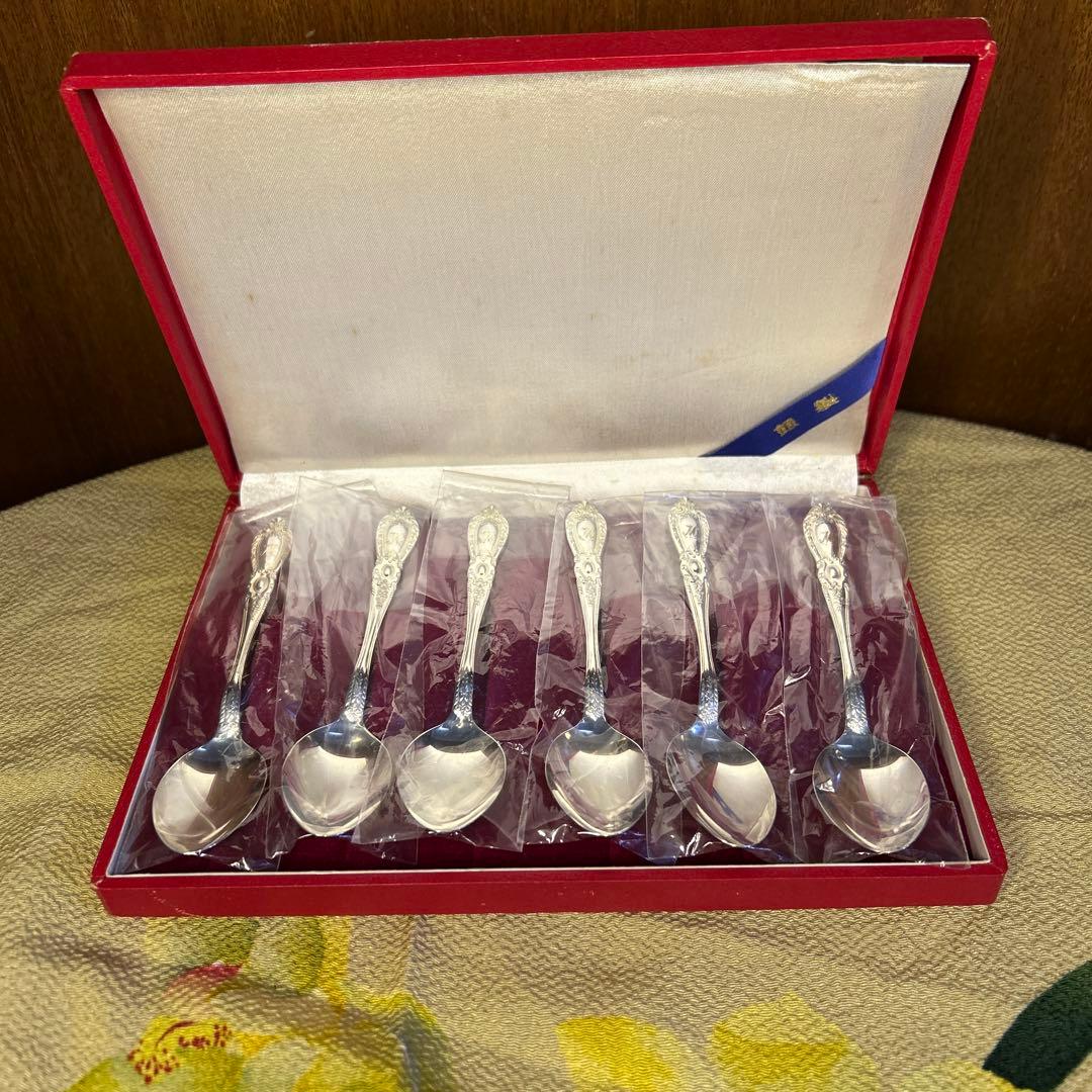 ヴィンテージ銀座山﨑商店/田中貴金属シルバースプーン6本Silver925箱入り