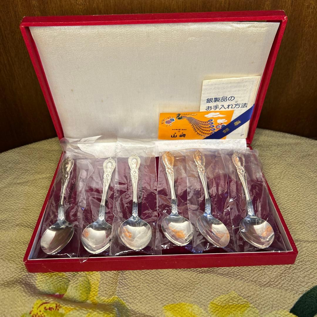 ヴィンテージ銀座山﨑商店/田中貴金属シルバースプーン6本Silver925箱入り