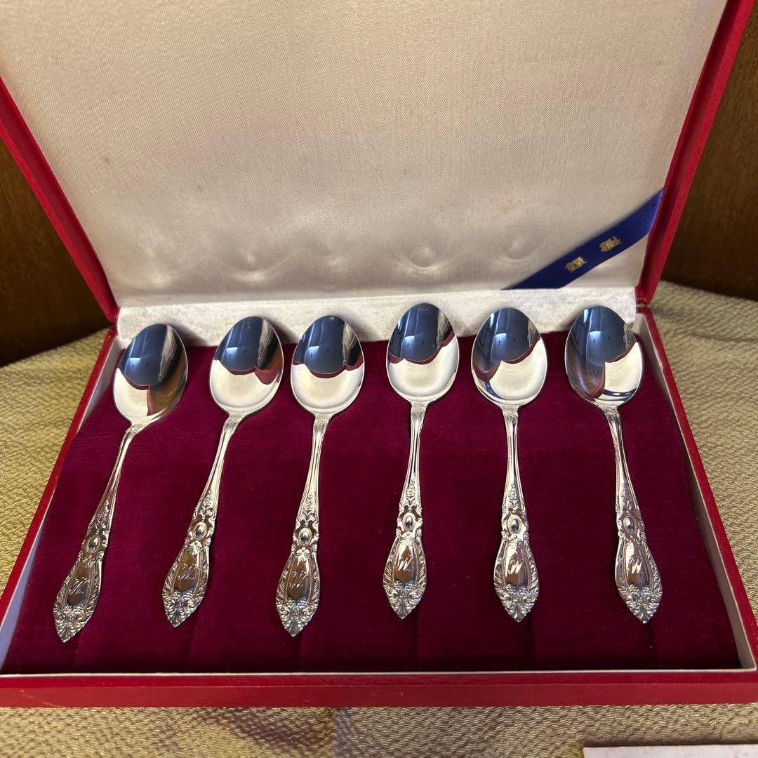 ヴィンテージ銀座山﨑商店/田中貴金属シルバースプーン6本Silver925箱入り