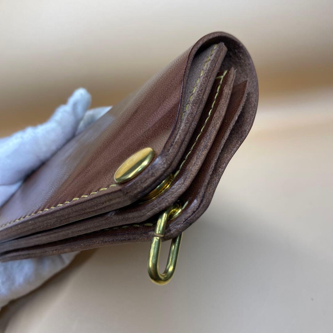 栃木レザー お札折らずに収納できる無骨なミドルトラッカーウォレット BTW