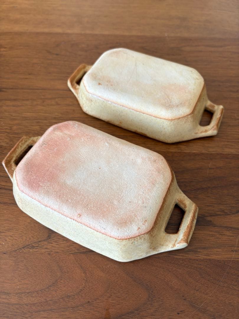 渡辺信史氏　耐熱長角鉢　グラタン皿2点