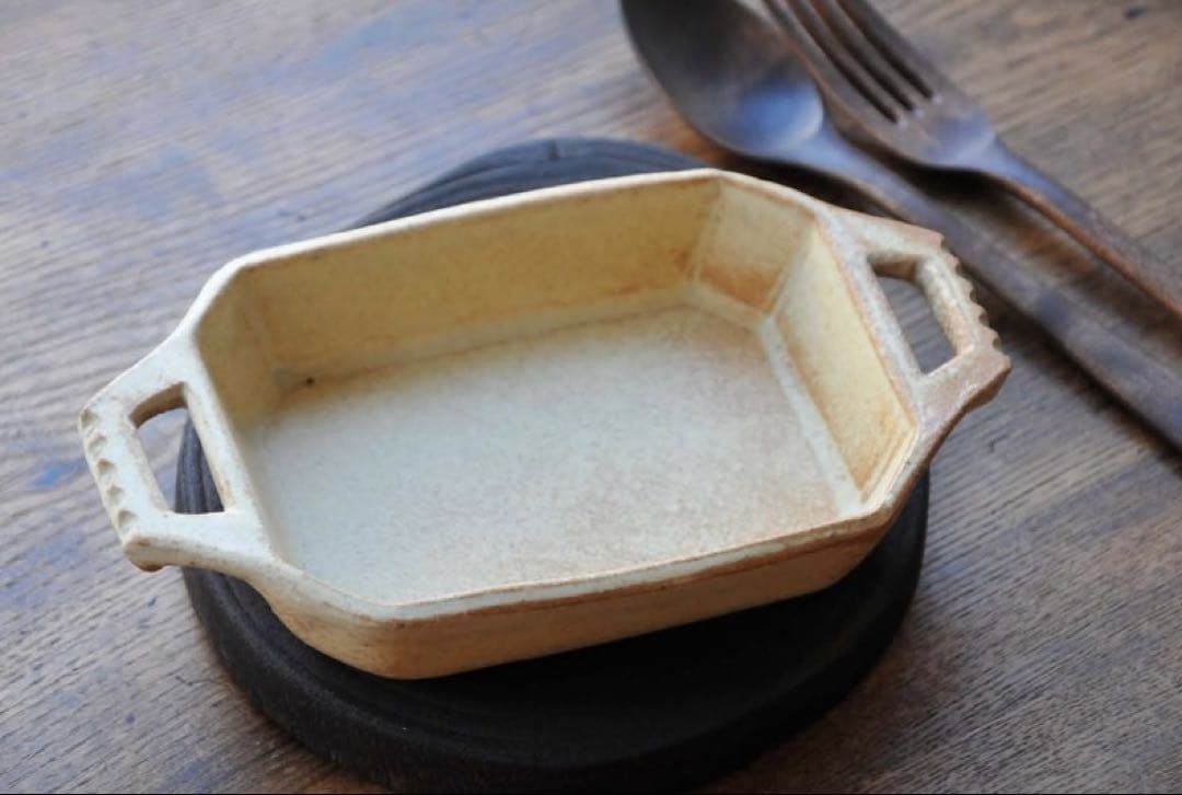 渡辺信史氏　耐熱長角鉢　グラタン皿2点