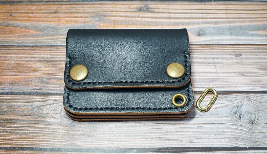 ミニトラッカーウォレット ミニ MW茶芯丘染め 3層 手縫い ウォレット