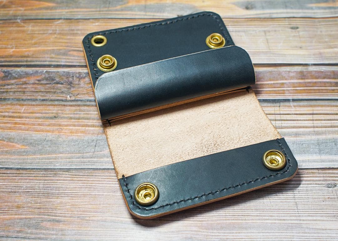 ミニトラッカーウォレット ミニ MW茶芯丘染め 3層 手縫い ウォレット