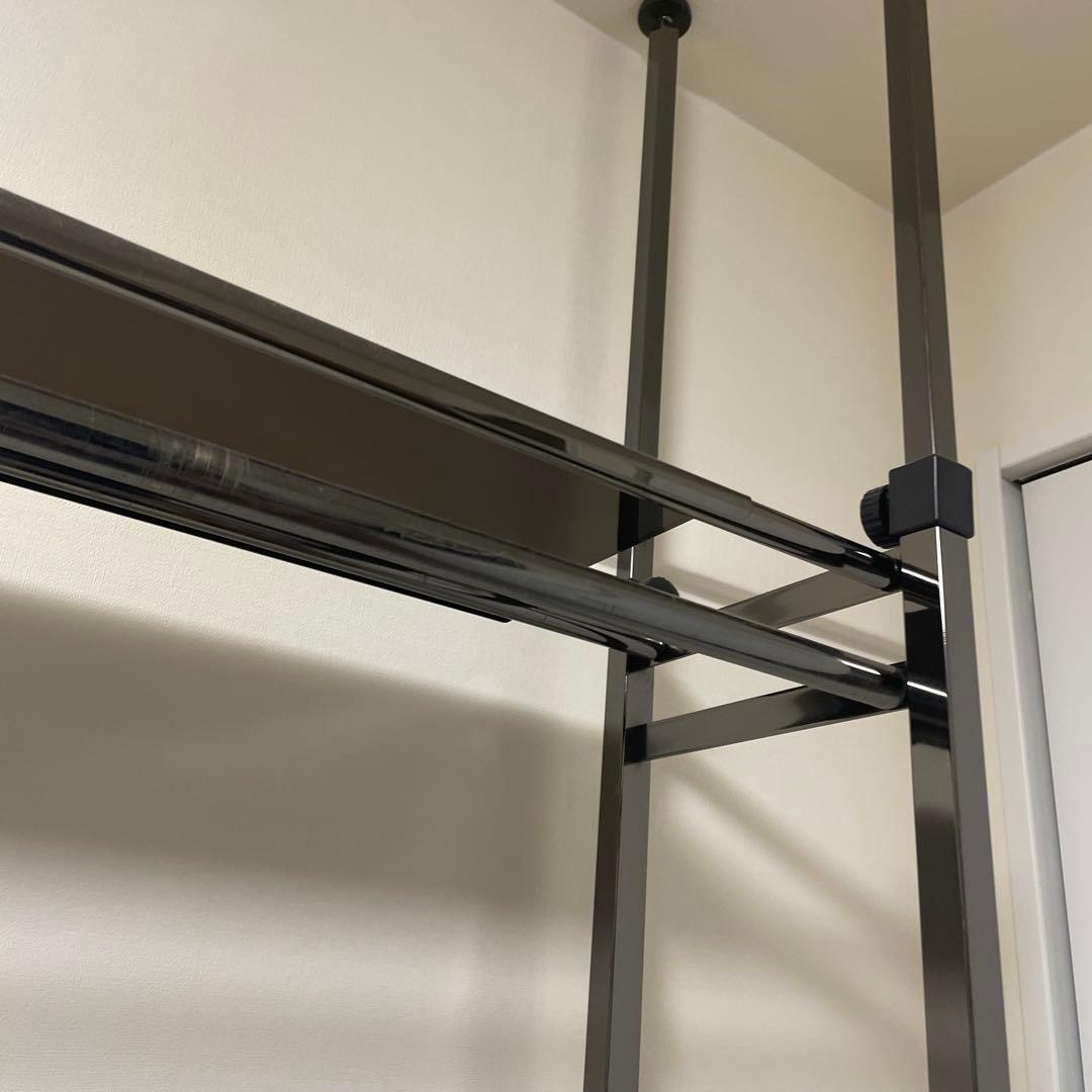 ダブルハンガーラック 150-250cm グレーブラック