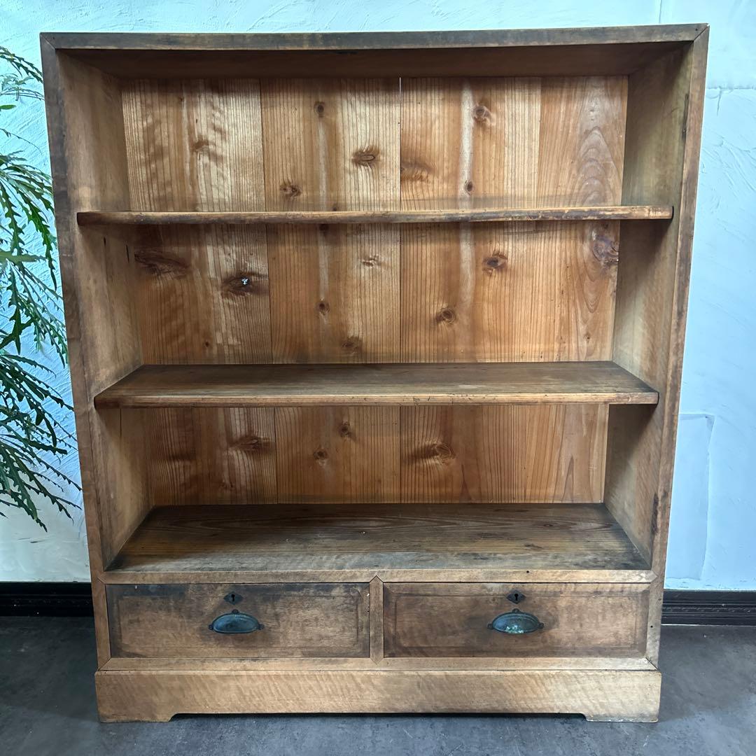 アンティーク　栗の木　本棚　オープンラック　飾り棚 古家具　店舗什器