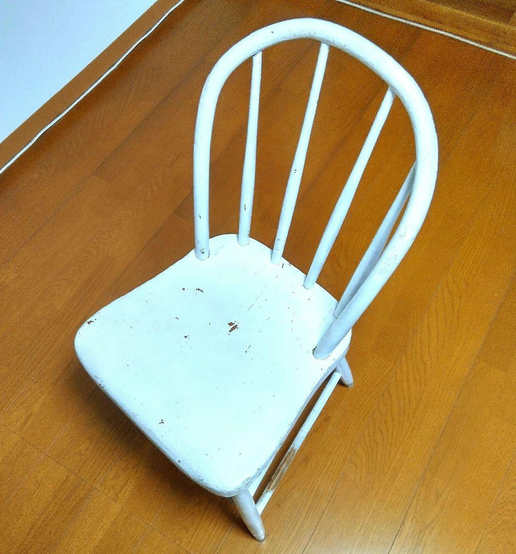 antique アンティーク ホワイトペイント スピンドルバック チェア