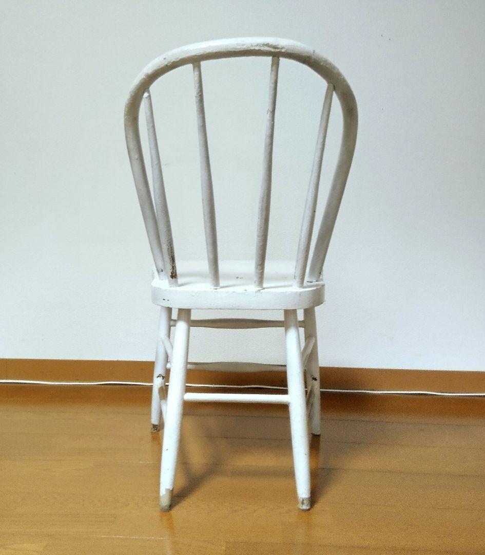 antique アンティーク ホワイトペイント スピンドルバック チェア