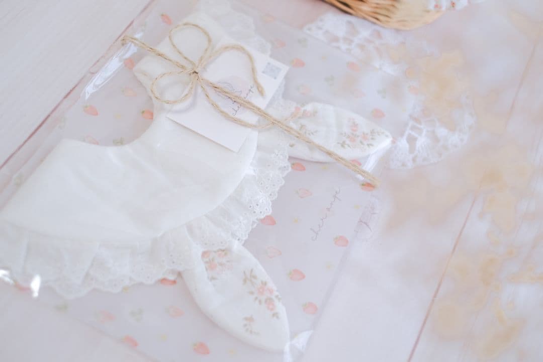 小花柄うさ耳スタイ(表地ダブルガーゼ)