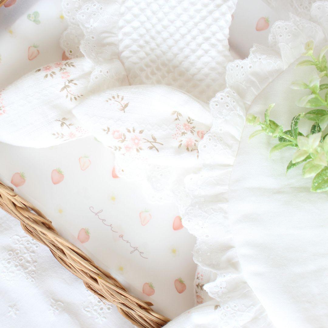 小花柄うさ耳スタイ(表地ダブルガーゼ)